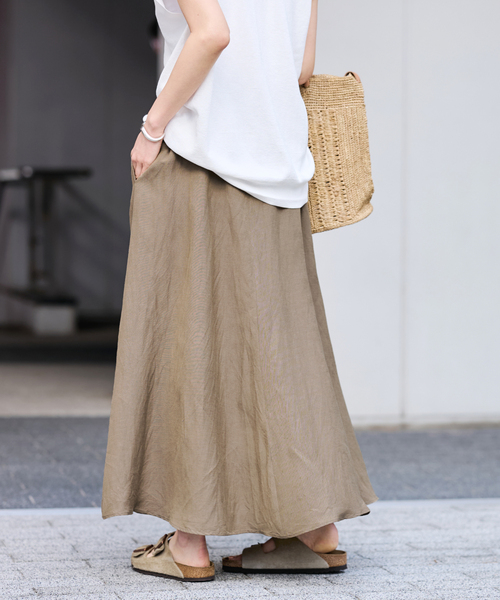 FRAMeWORK（フレームワーク）の「リヨセル麻フレアスカート（スカート・レディース・グリーン/チャコールグレー/モカ・38/36）」の20枚目の写真