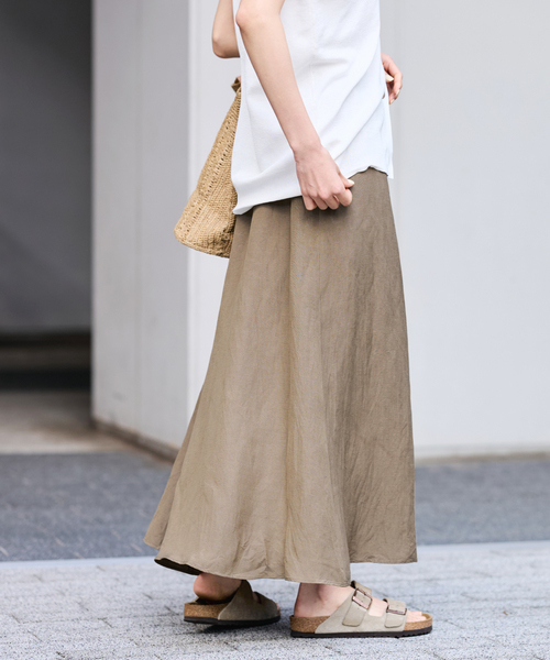 FRAMeWORK（フレームワーク）の「リヨセル麻フレアスカート（スカート・レディース・グリーン/チャコールグレー/モカ・38/36）」の19枚目の写真