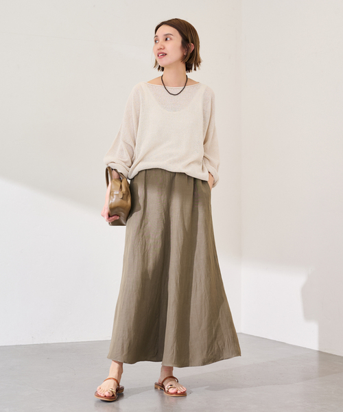 FRAMeWORK（フレームワーク）の「リヨセル麻フレアスカート（スカート・レディース・グリーン/チャコールグレー/モカ・38/36）」の18枚目の写真