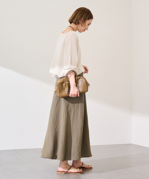 FRAMeWORK（フレームワーク）の「リヨセル麻フレアスカート（スカート・レディース・グリーン/チャコールグレー/モカ・38/36）」の16枚目の写真