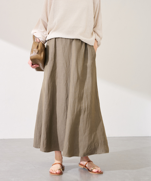 FRAMeWORK（フレームワーク）の「リヨセル麻フレアスカート（スカート・レディース・グリーン/チャコールグレー/モカ・38/36）」の15枚目の写真