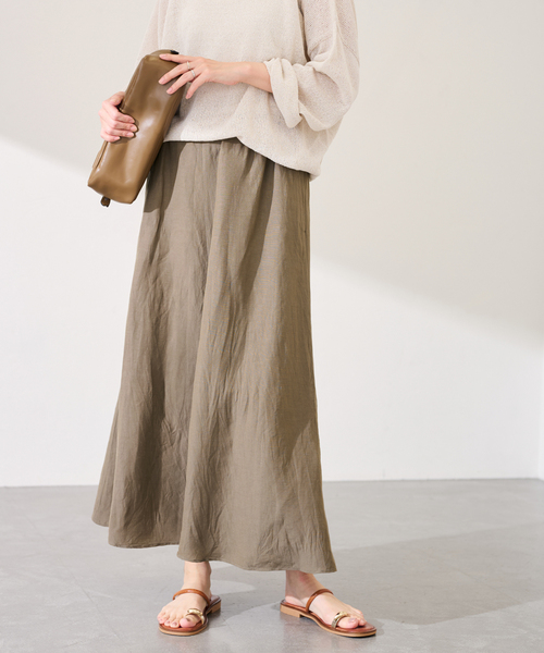 FRAMeWORK（フレームワーク）の「リヨセル麻フレアスカート（スカート・レディース・グリーン/チャコールグレー/モカ・38/36）」の14枚目の写真