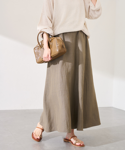 FRAMeWORK（フレームワーク）の「リヨセル麻フレアスカート（スカート・レディース・グリーン/チャコールグレー/モカ・38/36）」の13枚目の写真