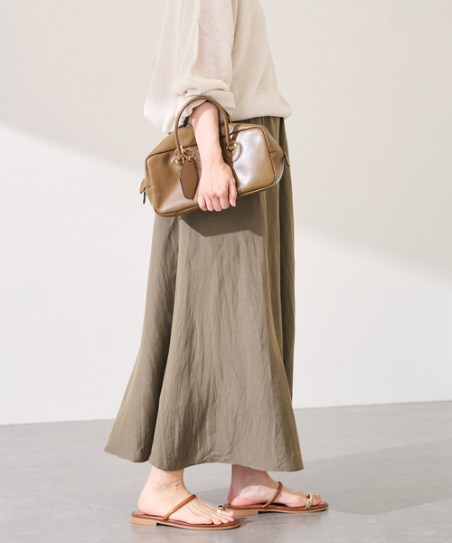 FRAMeWORK（フレームワーク）の「リヨセル麻フレアスカート（スカート・レディース・グリーン/チャコールグレー/モカ・38/36）」の12枚目の写真