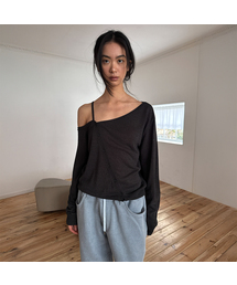 OFF SHOULDER STRAP CARDIGAN (charcoal)