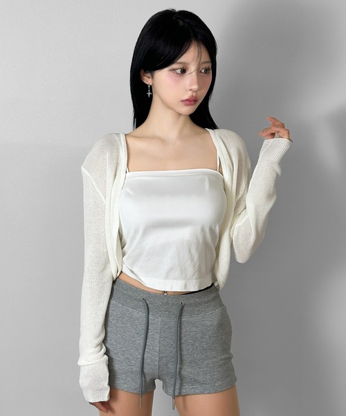 FOLLOWIN（フォロウィン）の「【2COLOR/冷房/UV対策】コンパクトショートカーディガン（カーディガン/ボレロ・レディース・ブラック/ホワイト・FREE）」の11枚目の写真