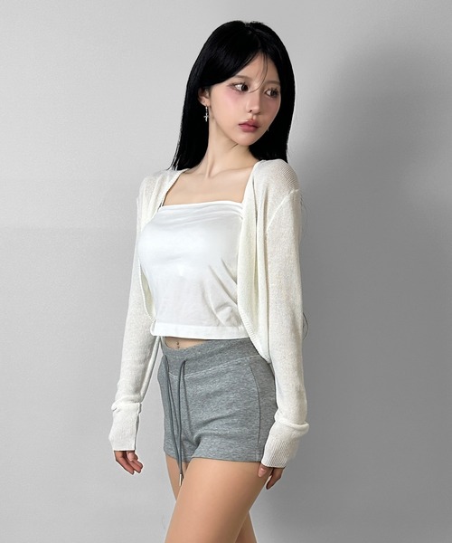 FOLLOWIN（フォロウィン）の「【2COLOR/冷房/UV対策】コンパクトショートカーディガン（カーディガン/ボレロ・レディース・ブラック/ホワイト・FREE）」の13枚目の写真
