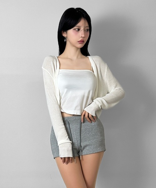 FOLLOWIN（フォロウィン）の「【2COLOR/冷房/UV対策】コンパクトショートカーディガン（カーディガン/ボレロ・レディース・ブラック/ホワイト・FREE）」の12枚目の写真