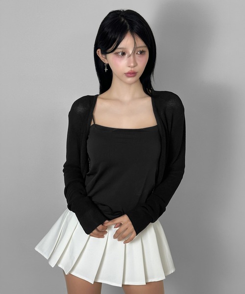FOLLOWIN（フォロウィン）の「【2COLOR/冷房/UV対策】コンパクトショートカーディガン（カーディガン/ボレロ・レディース・ブラック/ホワイト・FREE）」の19枚目の写真