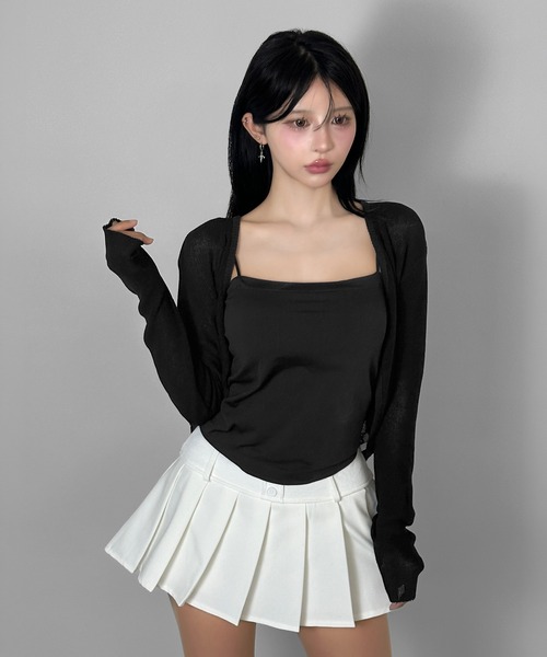 FOLLOWIN（フォロウィン）の「【2COLOR/冷房/UV対策】コンパクトショートカーディガン（カーディガン/ボレロ・レディース・ブラック/ホワイト・FREE）」の21枚目の写真