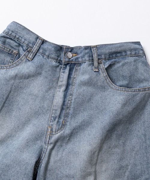 JOHN'S CLOSET(ジョンズクローゼット)の「【13】リジットデニム/ウォッシュ加工 ワイドショーツ/ジョーツ(デニムパンツ・メンズ・ネイビー/インディゴブルー/グレー/ブルー/ブラック・SMALL/MEDIUM/LARGE)」の15枚目の写真