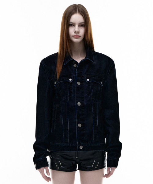 OPUS 0012（オーパス0012）の「Op. 03 OMEN VELVET DENIM JACKET BLACK（デニムジャケット・レディース・その他・MEDIUM/LARGE/SMALL）」の3枚目の写真