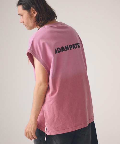 ADAM PATEK（アダムパテック）の「ADAMPATEK/basic logo aging sleeveless/ノースリーブカットソー（Tシャツ/カットソー・メンズ・ホワイト/グリーン/ピンク/ブラック・1/2）」の4枚目の写真