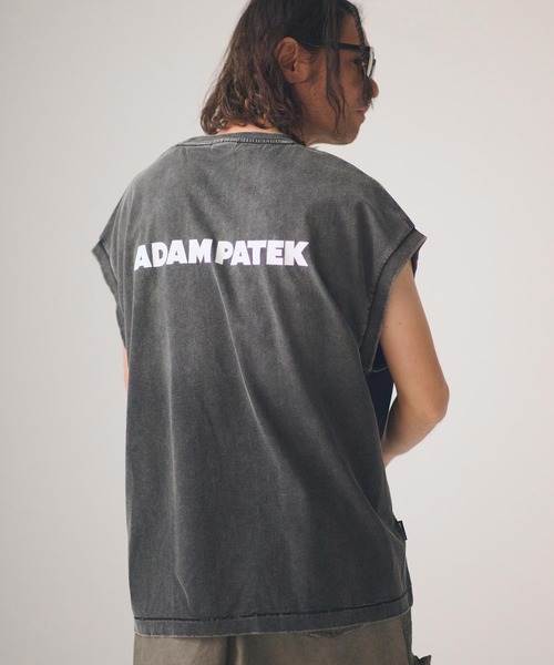 ADAM PATEK（アダムパテック）の「ADAMPATEK/basic logo aging sleeveless/ノースリーブカットソー（Tシャツ/カットソー・メンズ・ホワイト/グリーン/ピンク/ブラック・1/2）」の5枚目の写真