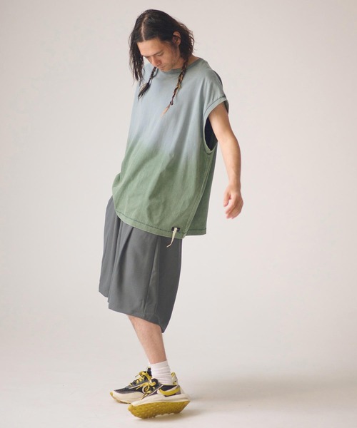 ADAM PATEK（アダムパテック）の「ADAMPATEK/basic logo aging sleeveless/ノースリーブカットソー（Tシャツ/カットソー・メンズ・ホワイト/グリーン/ピンク/ブラック・1/2）」の9枚目の写真