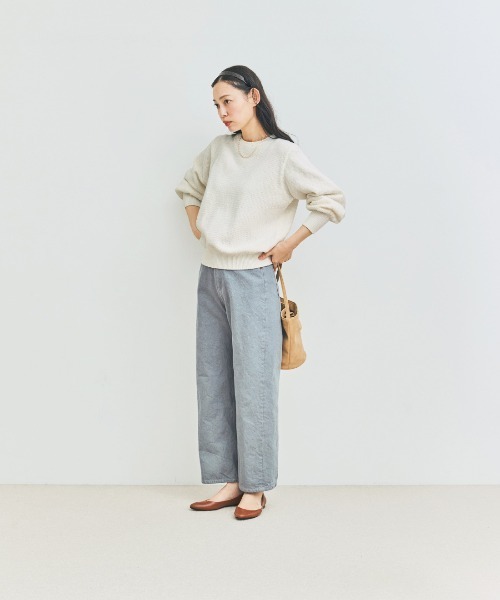 and myera（アンド マイラ）の「ａｎｄ　ｍｙｅｒａ　鹿の子のコットンセーター（ニット/セーター・レディース・チャコール/ホワイト/ライトブルー・LL/L/M/S）」の17枚目の写真