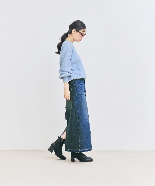 and myera（アンド マイラ）の「ａｎｄ　ｍｙｅｒａ　鹿の子のコットンセーター（ニット/セーター・レディース・チャコール/ホワイト/ライトブルー・LL/L/M/S）」の11枚目の写真
