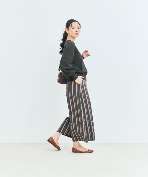and myera（アンド マイラ）の「ａｎｄ　ｍｙｅｒａ　鹿の子のコットンセーター（ニット/セーター・レディース・チャコール/ホワイト/ライトブルー・LL/L/M/S）」の9枚目の写真