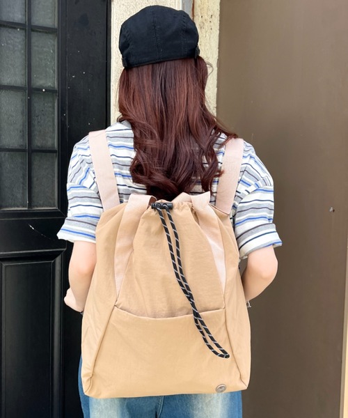 wears(ウェアーズ)の「【A4収納可】2wayドローストリングナイロンバックパック トートバッグ(バックパック/リュック・レディース・ブラック/ベージュ/ライトベージュ・FREE)」の19枚目の写真