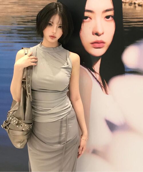 FLAREUP(フレアアップ)の「Draped Mesh Layered Long Skirt (FL-264_Black)(スカート・レディース・ブラック・OS)」の3枚目の写真