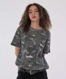 WISH FOR EVER（ウィッシュフォーエバー）の「ASSORT DRAW CODE HENRY NECK THERMAL T-SHIRT   アソートドローコードヘンリーネックサーマルTシャツ（Tシャツ/カットソー）」
