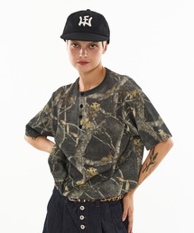 WISH FOR EVER（ウィッシュフォーエバー）の「ASSORT DRAW CODE HENRY NECK THERMAL T-SHIRT / アソートドローコードヘンリーネックサーマルTシャツ（Tシャツ/カットソー）」