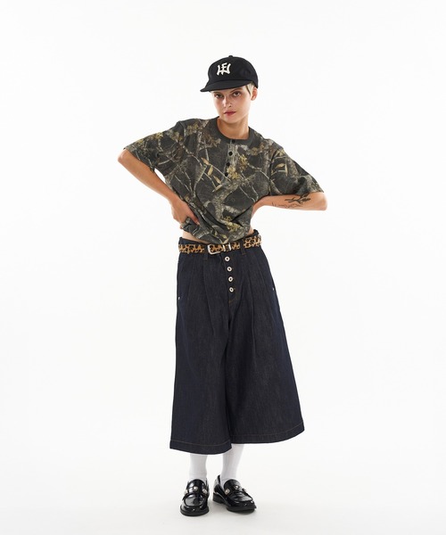WISH FOR EVER（ウィッシュフォーエバー）の「ASSORT DRAW CODE HENRY NECK THERMAL T-SHIRT / アソートドローコードヘンリーネックサーマルTシャツ（Tシャツ/カットソー・メンズ・グリーン/リアルツリーカモ/グレー系その他/ブラック/グレー/ピンク・SMALL/MEDIUM/LARGE）」の20枚目の写真