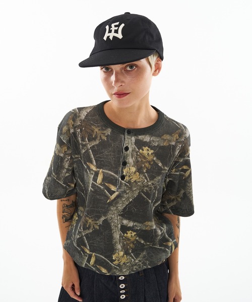 WISH FOR EVER（ウィッシュフォーエバー）の「ASSORT DRAW CODE HENRY NECK THERMAL T-SHIRT / アソートドローコードヘンリーネックサーマルTシャツ（Tシャツ/カットソー・メンズ・グリーン/リアルツリーカモ/グレー系その他/ブラック/グレー/ピンク・SMALL/MEDIUM/LARGE）」の18枚目の写真