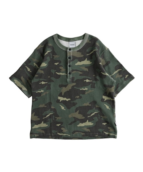 WISH FOR EVER（ウィッシュフォーエバー）の「ASSORT DRAW CODE HENRY NECK THERMAL T-SHIRT / アソートドローコードヘンリーネックサーマルTシャツ（Tシャツ/カットソー・メンズ・グリーン/リアルツリーカモ/グレー系その他/ブラック/グレー/ピンク・SMALL/MEDIUM/LARGE）」の9枚目の写真