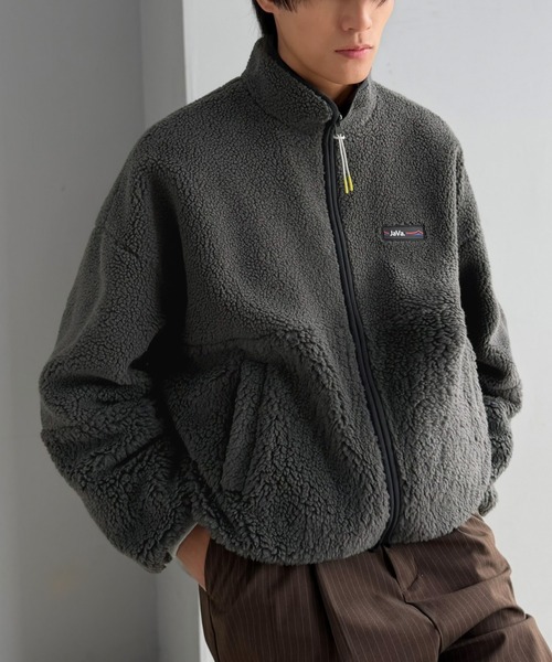 Java（ジャバ）の「《JaVaジャバコラボ》ほっこり可愛い♪大人のもこもこボア切り替えスタンドネックブルゾン(ミドル丈)（ブルゾン・レディース・レオパード/ベージュ/チャコール/アイボリー/モカ/カーキ・LARGE/MEDIUM/SMALL/X-LARGE）」の20枚目の写真