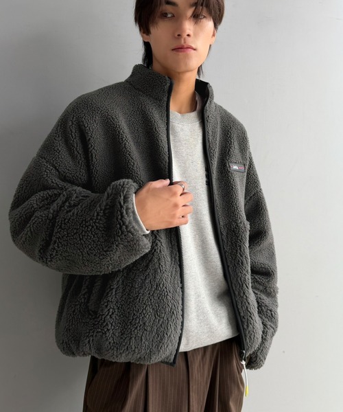 Java（ジャバ）の「《JaVaジャバコラボ》ほっこり可愛い♪大人のもこもこボア切り替えスタンドネックブルゾン(ミドル丈)（ブルゾン・レディース・レオパード/ベージュ/チャコール/アイボリー/モカ/カーキ・LARGE/MEDIUM/SMALL/X-LARGE）」の21枚目の写真