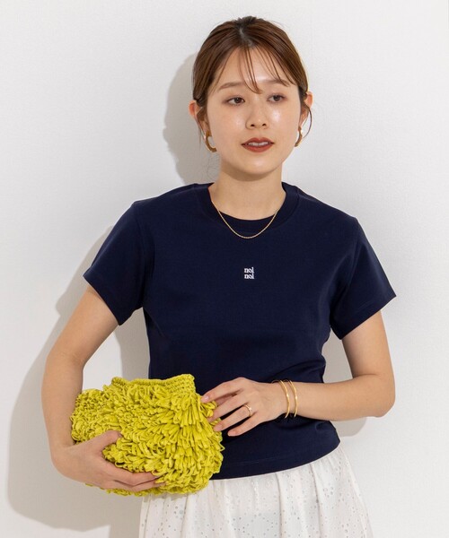 NOLLEY’S（ノーリーズ）の「【nolnol/ノルノル】ウォッシャブルクルーネックTee（Tシャツ/カットソー・レディース・ネイビー/ブラウン/ホワイト・38）」の11枚目の写真