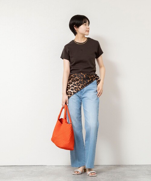 NOLLEY’S（ノーリーズ）の「【nolnol/ノルノル】ウォッシャブルクルーネックTee（Tシャツ/カットソー・レディース・ネイビー/ブラウン/ホワイト・38）」の15枚目の写真