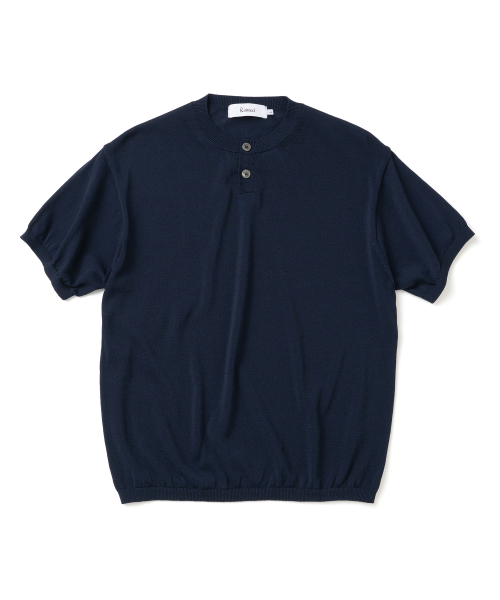 KNITTED(ニッティド)の「クールエバー ヘンリーネック 半袖ニット NAVY(ニット/セーター・レディース・その他・MEDIUM/LARGE/X-LARGE)」の2枚目の写真