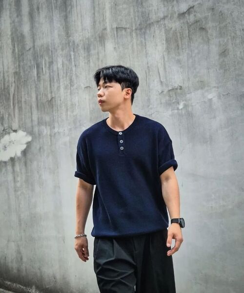 KNITTED(ニッティド)の「クールエバー ヘンリーネック 半袖ニット NAVY(ニット/セーター・レディース・その他・MEDIUM/LARGE/X-LARGE)」の16枚目の写真