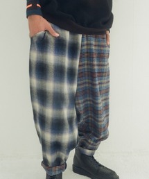 STOF/ストフ/Half flannel check Wide Pants