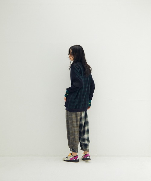 STOF（ストフ）の「STOF/ストフ/Half flannel check Wide Pants（その他パンツ・メンズ・グレー/ブルー・S/M）」の5枚目の写真
