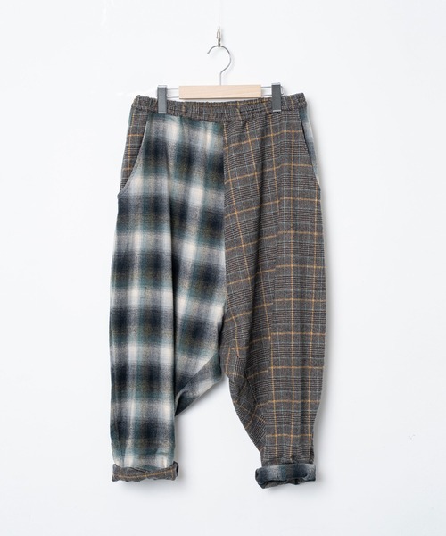 STOF（ストフ）の「STOF/ストフ/Half flannel check Wide Pants（その他パンツ・メンズ・グレー/ブルー・S/M）」の7枚目の写真