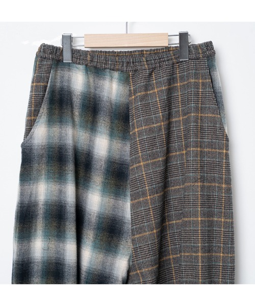 STOF（ストフ）の「STOF/ストフ/Half flannel check Wide Pants（その他パンツ・メンズ・グレー/ブルー・S/M）」の8枚目の写真