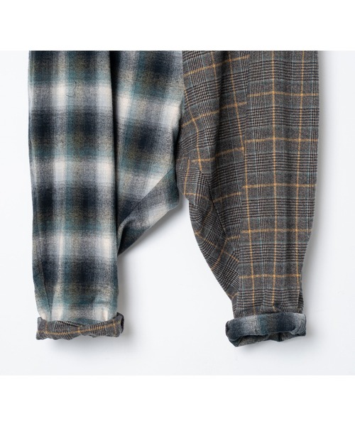 STOF（ストフ）の「STOF/ストフ/Half flannel check Wide Pants（その他パンツ・メンズ・グレー/ブルー・S/M）」の9枚目の写真
