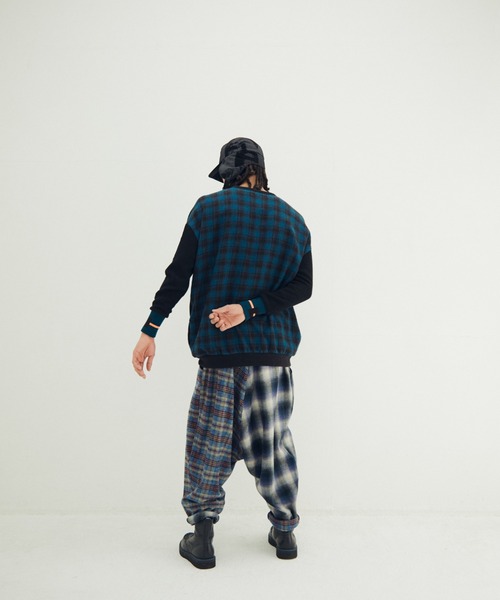 STOF（ストフ）の「STOF/ストフ/Half flannel check Wide Pants（その他パンツ・メンズ・グレー/ブルー・S/M）」の11枚目の写真