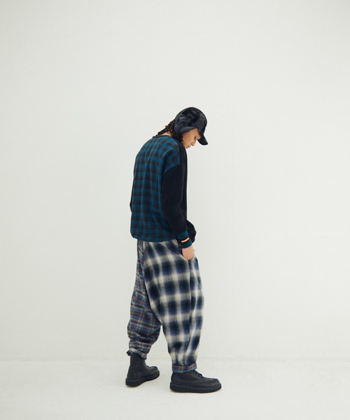 STOF（ストフ）の「STOF/ストフ/Half flannel check Wide Pants（その他パンツ・メンズ・グレー/ブルー・S/M）」の12枚目の写真