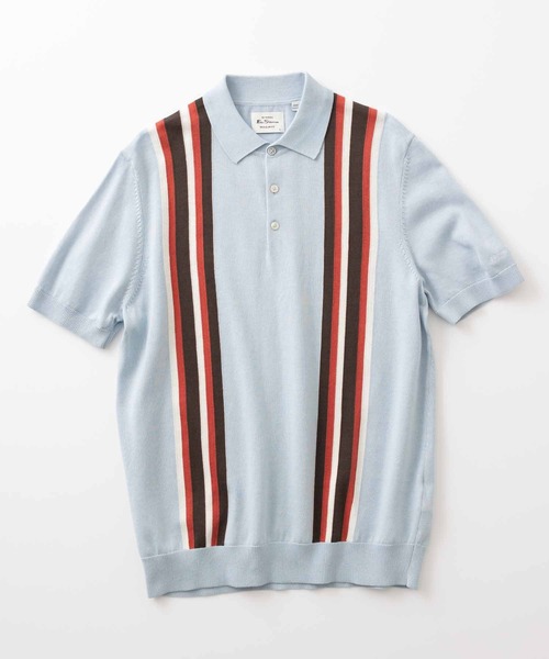 Ben Sherman(ベンシャーマン)の「バーティカルストライプポロ(ポロシャツ・メンズ・ライトブルー/ライトグリーン/ダークネイビー・LARGE/SMALL/MEDIUM/X-LARGE)」の2枚目の写真