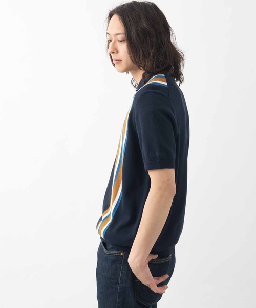 Ben Sherman(ベンシャーマン)の「バーティカルストライプポロ(ポロシャツ・メンズ・ライトブルー/ライトグリーン/ダークネイビー・LARGE/SMALL/MEDIUM/X-LARGE)」の4枚目の写真