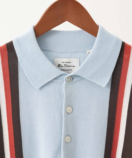 Ben Sherman(ベンシャーマン)の「バーティカルストライプポロ(ポロシャツ・メンズ・ライトブルー/ライトグリーン/ダークネイビー・LARGE/SMALL/MEDIUM/X-LARGE)」の6枚目の写真