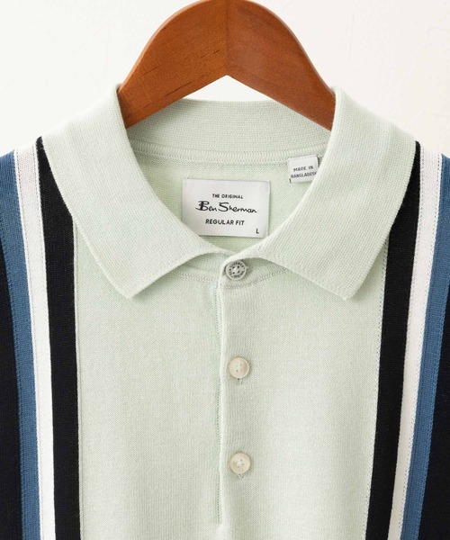 Ben Sherman(ベンシャーマン)の「バーティカルストライプポロ(ポロシャツ・メンズ・ライトブルー/ライトグリーン/ダークネイビー・LARGE/SMALL/MEDIUM/X-LARGE)」の11枚目の写真