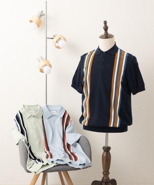 Ben Sherman(ベンシャーマン)の「バーティカルストライプポロ(ポロシャツ・メンズ・ライトブルー/ライトグリーン/ダークネイビー・LARGE/SMALL/MEDIUM/X-LARGE)」の18枚目の写真