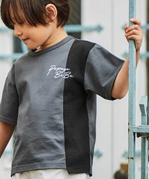 BeBe（ベベ）の「【接触冷感】アシンメトリー配色天竺半袖Tシャツ（Tシャツ/カットソー）」