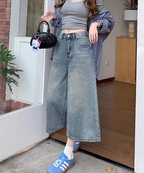WESTSEA(ウエストシー)の「ヴィンテージウォッシュ ワイドデニムパンツ / バギーパンツ ハイウエスト(デニムパンツ・レディース・ブルー/ライトブルー・L/M)」の8枚目の写真