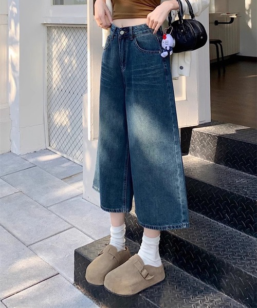 WESTSEA(ウエストシー)の「ヴィンテージウォッシュ ワイドデニムパンツ / バギーパンツ ハイウエスト(デニムパンツ・レディース・ブルー/ライトブルー・L/M)」の4枚目の写真